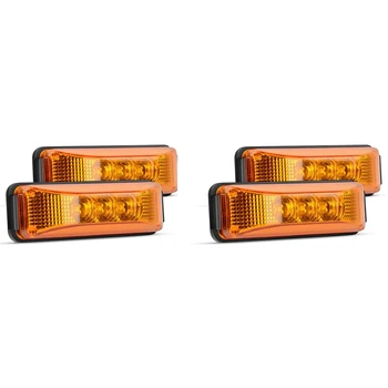 4 Tk 3.9 3-Tolline Led Veoauto Haagise Külgmised Tagumised LED-pidurituled Kerge indikaatortuli Rock Tuli Haagis Paadi-Kollane