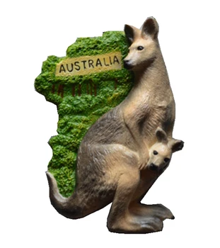 Austraalia Känguru 3D Aroomiteraapia Külma Portselani Käsitsi Maalitud külmkapimagneteid Reisida, Suveniire, Külmik Magnet Kleebised
