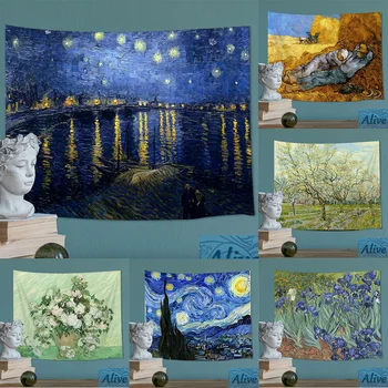 Starry Night Päevalilleõli Maali Vaip Seina Riputamise Van Gogh Kunsti Seina Decor Magamistoaga Kodu Tuba Decor Teenetemärgi