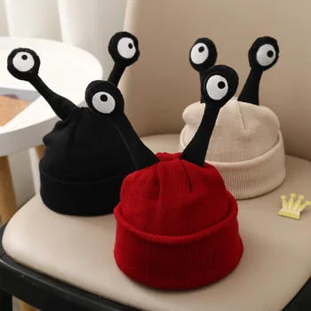 Sügisel ja talvel naljakas ruffian laste kudumise müts cartoon putukate kombitsad armas beebi villane müts naiste vabaaja müts