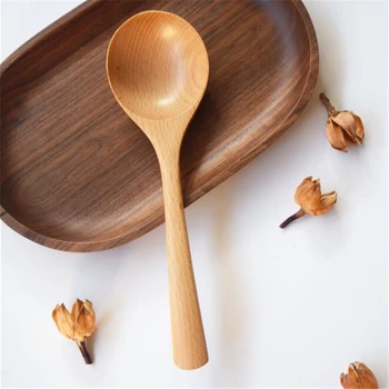 Uus Puust Lusikaga, Bambusest Köök Toiduvalmistamise Nõude Vahend Supp Tl Toitlustamine Köök korea Lusikad Kohvi Lusikad