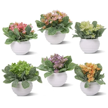 Võltsitud Taimed 6 Pakki Väike Kunstlik Taimed Plastikust Set Home Decor Mini Pottidesse Faux Lillede Ja Maitsetaimede Lehtede Rohelus