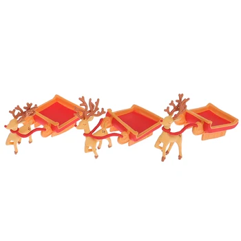 1tk Nukumaja Kääbus Simulatsiooni Jõulud Deer Ostukorvi Mudel Mänguasjad DIY Nukumaja Tarvikud Dekoratsioon Jõulud Deer Auto Mänguasi