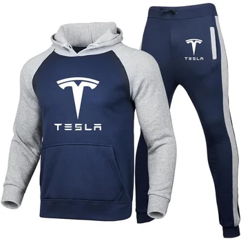 2021 Uus Kevad-Sügis Meeste topp Tesla Auto Logo trükkimine Vabaaja kõrge kvaliteediga Puuvilla Meeste pintsakud Spordirõivad