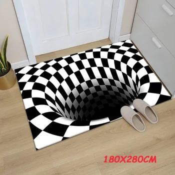 3D Stereoscopic Segage Illusioon Vaip Abstraktne Geomeetriline Trükitud Sissepääs Jalamatt Vannitoa Vaipa jaoks elutoa Põranda Matt Decor