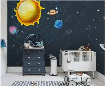 3d Tapeet seina kohandatud ruumi seinamaaling universumi raketi laste tuba tüdruk magamistoaga kodu foto tapeet, seinad rullides