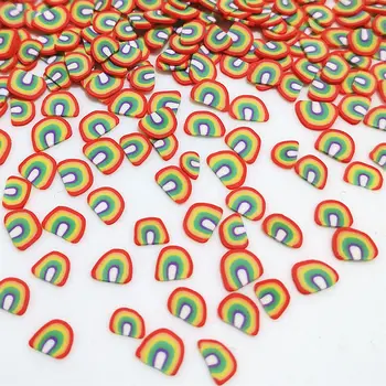 500g Cute Cartoon Vikerkaar Polymer Clay Viilud DIY Crafts Plastikust Klei Muda Osakesed Savi Sprinkles 7mm
