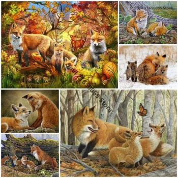 5d Diy Diamond Tikandid Maali Määrata Loomade Fox Pilt Kodu Kaunistamiseks ristpistes Kit Kunsti Maali