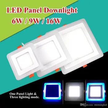 6W 9W 16W 24W Ultra trin LED sise-kerge AC85-265V 3 Mudeli Square LED Lakke Valgusti Valge+Bule/ Soe+Bule LED Ette tuli.
