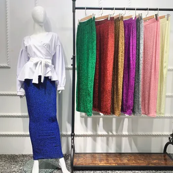8 Värvi Läikiv Bling Stretch Seelik Dubai araabia Moslemi Hijab Kleit Islam Riided Naiste Mood Basic Sees Vestidos Seelik