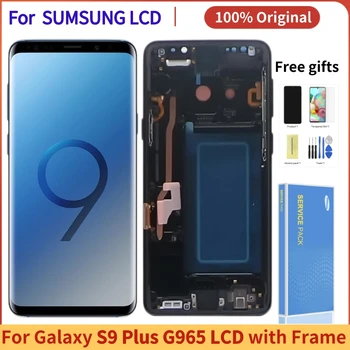 ALGNE AMOLED Samsung Galaxy S9 Plus LCD Ekraan koos Raami S9+ SM-G965 G965F Puutetundlik Digitizer Assamblee Parandus Osad