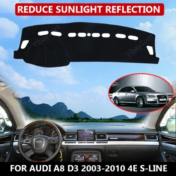 Auto Armatuurlaua Katmiseks Audi A8 D3 2003-2010 4E S-line Matt Kaitsekile Päikese Vari Dashmat Juhatuse Pad Auto Vaip