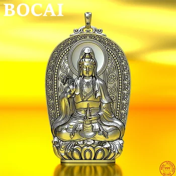 BOCAI S999 Sterling Hõbe Võlu Ripats, 2022 Uus Mood Lotus Avalokitesvara Puhas Argentum Amulett Jewelr Meeste ja Naiste