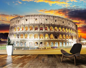 De Papel parede Rooma Grand Colosseum öösel Vana Arhitektuuri 3d tapeet,elutoas tv seina magamistuba cafe bar seinamaaling