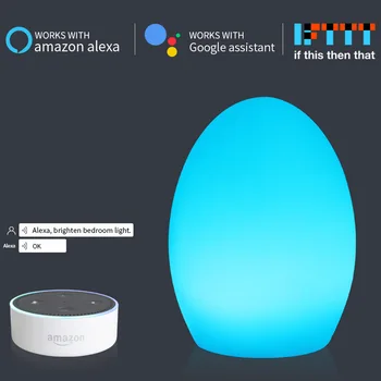 Ellipsi Kuju WiFi Smart Table Lamp ühildub Google ' i Kodu Alexa hääljuhtimine Touch LED Ambient Öö Valguses APP Kontrollitud