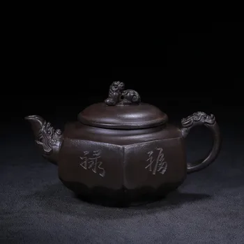 Hiina Yixing Lilla Savi Teekannud Must Muda Käsitöö LiuFang Pot Tee Set Jinding 260ml