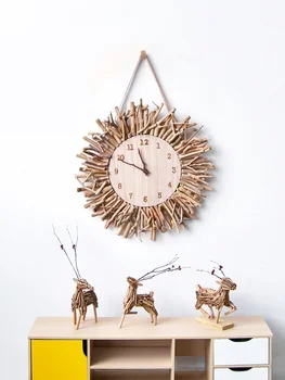 Horloges et montres et bois massif, horloge murale moderne et minimaliste, mode kunsti nordique pour la maison