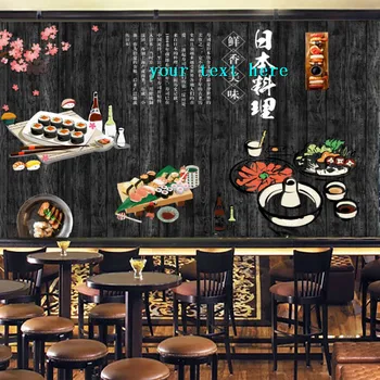 Jaapani Sushi Restoran Gourmet Taustapildid Tööstus-Decor Sakura Must Taust Müüri Seina Paber De Papel Parede 3d
