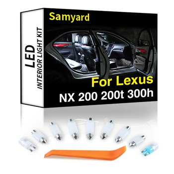 Keraamika 8Pcs Salongi LED Lexus NX NX200 NX200t NX300h 2014 2015 2016 2017 Canbus Sõiduki Lambi Kuppel Lugemise Trunk Light Kit