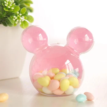 Miki Hiir läbipaistev mini candy box magustoit kasti pulm plastist kinkekarbis külalised sünnipäeva kaunistamiseks beebi dušš