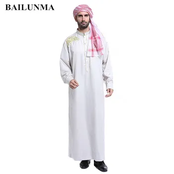 Mood valge Meeste thobe araabia mees kleit islami mehed saudi riided TH804