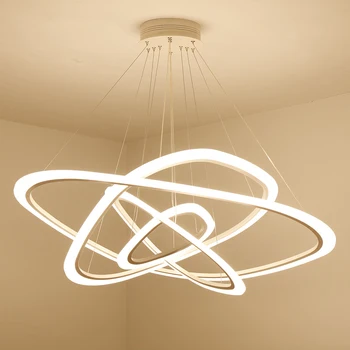 Postmodernistlik LED Rippvalgusti Lamp 2/3/4 Rõngad Akrüül Valgustus Rippuvad Inventar Söögituba, elutuba Hotelli Kodu Deco Ripats Tuled