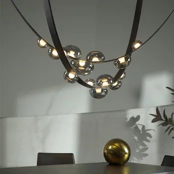 Postmodernistlik Minimalistlik söögituba nahast LED-Lühter Põhjamaade kodu duplex Rippus lamp elutuba trepikoja inventar
