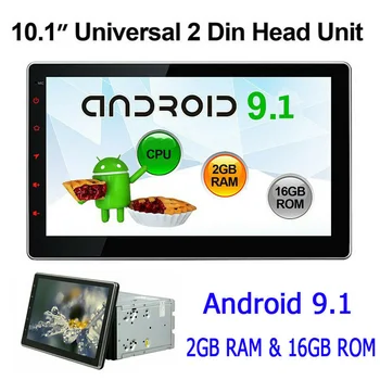 Universaalne Android 9.1 2Din Car Multimedia Stereo Video Mängija Reguleeritav 10.1 tolline Ekraan, GPS, WIFI, BT 4G FM Autoradio 2+16GB