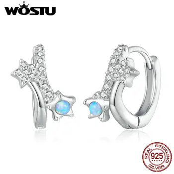 WOSTU 925 Sterling Silve Blue Star Kõrvarõngad koos Opal&Tsirkoon Kõrva Rõngad Naiste Luksus Trahvi Ehteid Pulmapidu Kingitus
