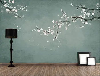 XUE SU Wallcovering kohandatud taustpildi seinamaaling uus Hiina stiilis käsitsi maalitud plum blossom pliiatsi ja lind illustratsioon